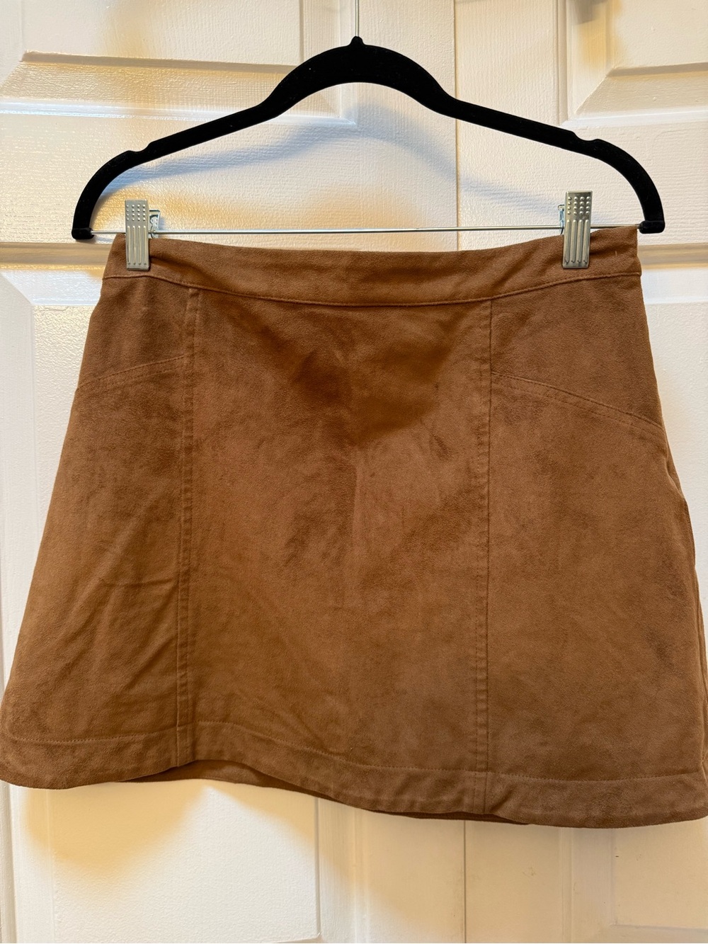 Abercrombie & Fitch Brown Suede A-Line Mini Skirt